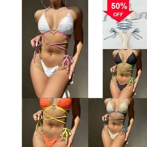 Oferty Nowe projektant mody hurtowe damskie stroje kąpielowe seksowne bikini z zestawu strojów kąpielowych Nowe damskie paski Kształt Kształt Kąpienia Kąciki kąpiel