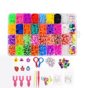 1set krosna gumki bransoletki tworzenie zestawu narzędzi do uzupełniania zestawu dla dzieci DIY Craft Jewelry Making Materials Materials Girls Boys Prezent