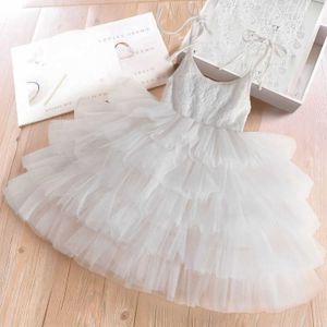 Girl's Dresses Little Girls Dress for Kids 2024 Summer Princess Birthday Gown Lace Puffy Party Dress Flower Girls Dress for Wedding