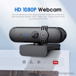 Webcams 2MP 1080p 30fps Auto Focal Buil-in Microfono USB Webcam per la videoconferenza Studio di Web cam della fotocamera digitale in diretta