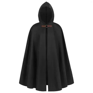 Giacche da uomo maschile Halloween Cape Giacca con cappuccio Medieval Scialle vecchia ranger Costume Tops Coat Victorian Steampunk Cloak Cardigan