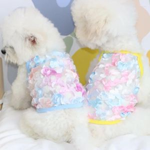 Vestuário para cães malha de petal sling primavera e roupas de animal de estimação de pet skia fofa gato de moda durável