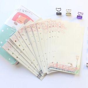 Papper Domikee New Cute Kawaii Korean 6 hål inre pappersark för bindemedelspiral anteckningsbokpapper: rutnät, linje, dot, tomt a6 80 -kassear
