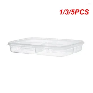 Bottiglie di stoccaggio 1/3/5pcs Food Fruit Box 4 Gride Grids Compartment Frigoritore Organizzatori del congelatore Sub pacchetti di cipolla Ginger Clear