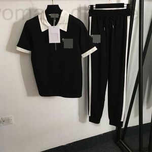 Kvinnors tvådelar Pants Designer 2024 Nanyou New Set Fashion Casual Letter Brodery Zipper Kort ärm Polo Shirt+Casual XA1F