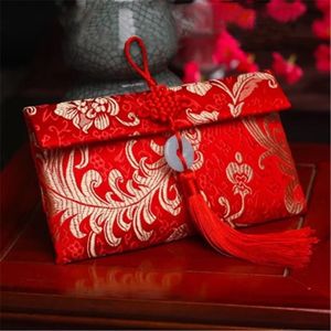 2023 Design Tassel w stylu chińska czerwona kieszonka Kieszonkowa Wiele wzorów tradycyjne noworoczne czerwone pakiet Torba pieniężna na wesele