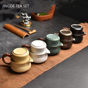 Keramik im Freien Reise Tee Set One Topf Zwei Tassen Tee Infuser tragbare Aufbewahrungstasche Custom Tea Gifts Tee -Topf und Tasse Set