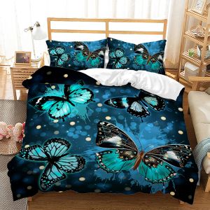 Cama de cama de luxo de alta qualidade Conjunto de aquarela Butterfly Padrão de insetos Tampas de cama de casal de cama Tampa de colcha de quartos 220x240 cama