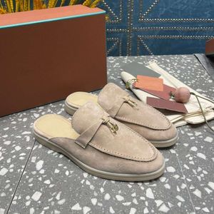 Moda bayan ayakkabıları 2023 Sonbahar Yeni Muller Ayakkabı Baotou tembel düz alt terlik yuvarlak ayak parmağı İngiliz tarzı çok yönlü yarım terlik