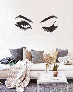 Kreativa vackra ögonfransar vägg klistermärke flicka rum vardagsrum dekorationer för hem tapet väggmålning konst dekaler sexiga klistermärken6627560