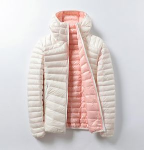 Kadın039s ceketler ceket aşağı kadınlar ultra hafif kapşonlu temel ceket tüyü fam Çift tarafı geri dönüşümlü sıcak ceket4252451