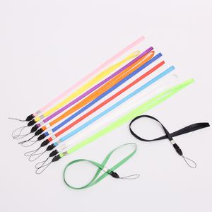 Lång handledshand mobiltelefon Mobilband Keychain Charm Cords Hang Rope Lariat Lanyard Colorful Wholesale 2000pcs/Lot