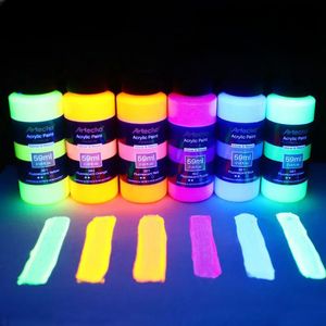 59ML Monochrome Fluorescent Night Light Two-in-one Acrylic Paint Art Painting Creative Graffiti Liquid Luminescent Pigment