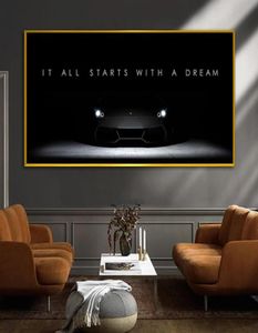 Home Decoration Sucesso Quote Poster motivacional HD Carro Inspirado Impressão Imagem Picture Arte da parede Estilo nórdico Pintura de pintura Decor1175628