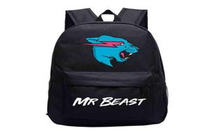 MR BEAST Lightning Cat Mackping Para meninos Bookbag de cartoon para meninos para estudantes da escola Knapsack Teens Laptop Bagpacks Mochila1472356