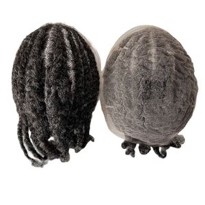 Sostituzione dei capelli umani virgin indiani 1bgrey afro cornrow full pizzo toupee 8x10 unità di pizzo maschile per vecchi uomini neri