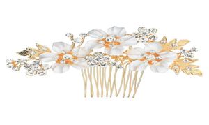 Wedding classic alloy rhinestone headpieces enamel flower crystal bridal hair combs7418909