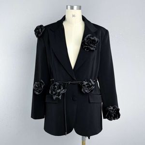 2024 Roupas femininas Floral com cinto Blazer Primavera Summer Novo 409