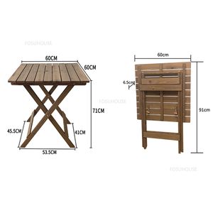 シンプルな庭の家具セットソリッドウッド折りたたみダイニングテーブルと椅子ポータブル屋外庭園とテラスセットホームスタディデスク