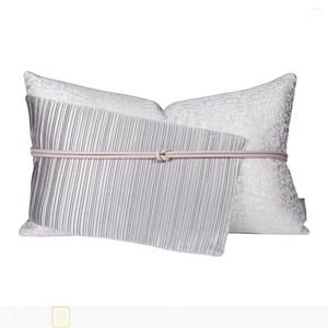 Poduszka nowoczesna minimalistyczna szara patchworka talia światła luksusowa sofa salonu próbka sypialnia nocna