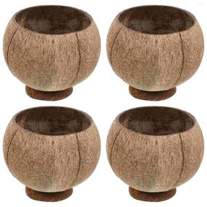 Einwegbecher Strohhalme 4 Stcs Natural Coir Home Decor Luau Party Lieferungen Kokos