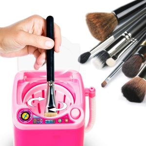 Mini Makeup Brush Cleaner Device Plastic Electric Automatic Eyelash Washing Machine Lashes Washer Sponge Cleaning Tool for Girls