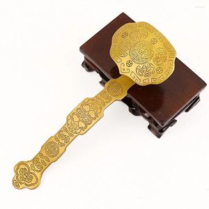 Dekorative Figuren Chinesisch Amulett Basteln Golden Kupfer verheißungsvolle Ruyi Home Feng Shui Power Zepter Dekoration Ornamente Gut