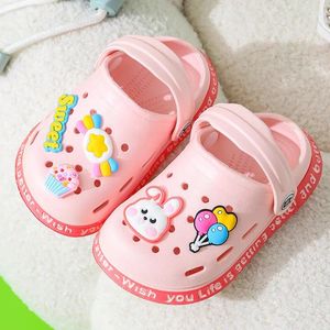 Slipper Summer Kids Sandals Hole Children's Shoes Slippers Soft Anti-Skidtecknad Diy Design Baby Sandy Beach For Boys Girls