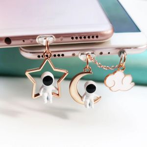 Spaceman Dust Plug Charm Cute Anti Dust Plug Kawaii USB Typ C Plug Charge Port för iPhone Earphone Jack Stopper Cap Pendant