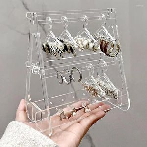 Aufbewahrungsboxen 8pcs Hangers Kreatives Ohrring Display Clear Acryl Organizer Stand Showcase Ohrstolfschalter Form Tabletop Schmuck Rack