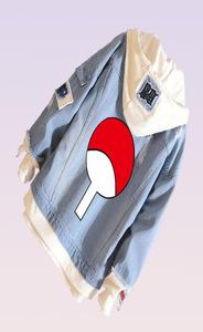 2019 Anime Uzumaki Sweatshirts Hoodie Cowboy Fake Zwei Stücke Sweatshirt Hole Denim Men Women Jacket Coat9902658