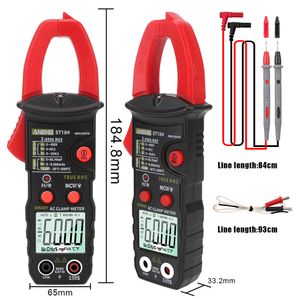 AC/DC -spänningstestare Professionell multimeter Digital Clamp Meter Ohm Hz Tester ST184 6000 Räkter Spänningsmätare True RMS