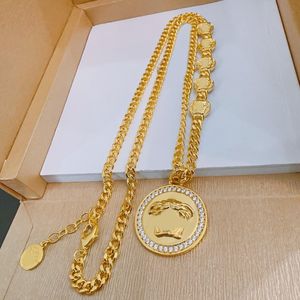 Oro 18K, collana maschile designer, classico ritratto intagliato mitologia, collana a ciondolo, moda, alta qualità, non si sbiadierà, neutro, coppie con lo stesso, il miglior regalo