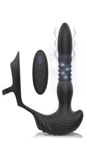 Penis Cock Massager Sex Toy Anal Vibrator with Ring Vibrating Prostate Thrusting Butt Plug for Men Women Toys3663808