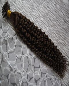 Virgin Mongolan Human Hair Afro Kinky Curly 100s Keratine U Tip Włosy przedłużenie włosów 100G 10Quot26quot Hair Extensions to the Caps6600156