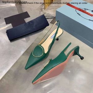 Prdaa shoes evening Rear sling sandals shoes genuine leather pumps women heeled dress shoe Narrow band open toe toes stiletto heels Luxury designers