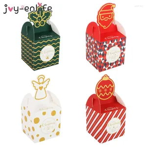 Present Wrap 8st Christms Favor Boxes With Hanlde Decorative Paper Chocolate Holders Candy Containers för förpackningsfest