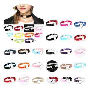 Chokers gotiska svart spikade punk choker krage spikar nitar med päckad chocker halsband för kvinnor män bondage cosplay goth smycken droppa oT6b1