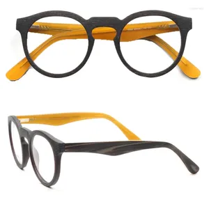 Solglasögon ramar kvinnor runt glasögonramen män mode acetat optiska glasögon blå gul vit röd glasögon vintage klassiska glasögon