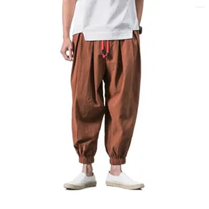 Men's Pants 2024 Oversize Men Loose Autumn Chinese Linen Overweight Sweatpants High Quality Casual Brand Trousers Male