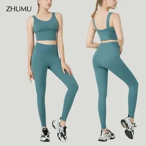 Aktive Sets Yoga Set Sport BH und Leggings Jogging Women Gym Clothes 2-teilige Strumpfhose Fitnessanzug