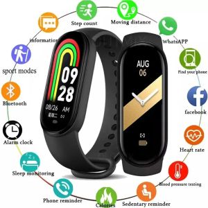 Watches M8 Smart Watch Men Women Smartband Heart Rit Sport Smartwatch Women Fitness tracker Blodtryck Smart Armband Män för MI