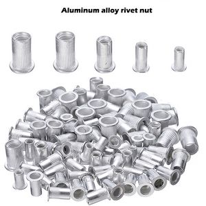 50 pcs da dado in rivetta in lega di alluminio m3 m4 m5 m6 m8 m10 m12 rivetti filettati a filo piatto insert da dado a rivetta da dado