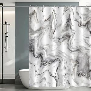 Shower Curtains 180x180cm Grey Gold Marble Abstract Modern Bathroom Decoration Waterproof Washable Fabric Bathtub Deluxe Standard Curtain