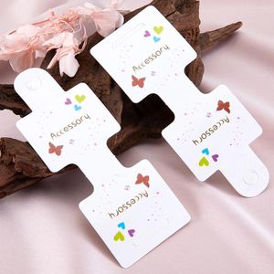 Jewelry Pouches 50pcs 10.5x4cm Necklace Bracelet Hanging Tags Kraft Paper Cards Butterfly For DIY Retail Price Hair Rope Tag