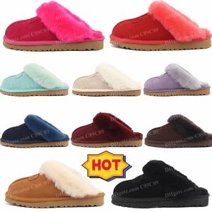 Kobiety Tazz Kaptaki Tasman Fur Slajdy Szybka wysyłka Klasyczne nasiona gorczycy Ultra Mini Platform Boton Slip-On Petity zamszowe wełna pieczęć zimowe botki rozmiar 34-44