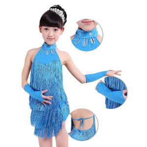 Girls Dance Outfits Belly Dance Tango Skirt Carnival Wear Dancewear Latin Salsa Costumes Tassel Dancing Dress