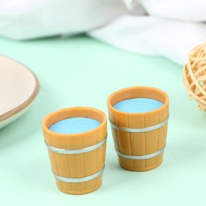 1:12 Scale Dollhouse Mini Wooden Barrel Bath Ball Shampoo Model Bathroom Furniture Supplies Decor Accessories Baby Gift