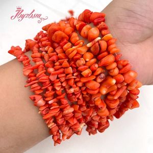 Natural Orange Coral Chips Oregelbundna stenpärlor för DIY Craft Necklace Armband Earring Charms smycken som gör 15 tum/32 tum