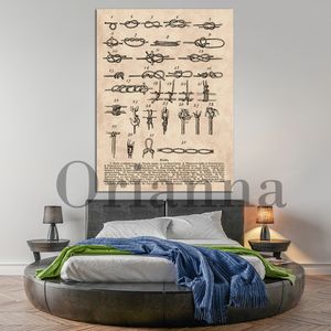 Marine Knots Art, Nautical Art, Sailor Knots Print, Sailor Gift, Sailing School Decor, Seaside Wall Decor, Marine Knots affisch.